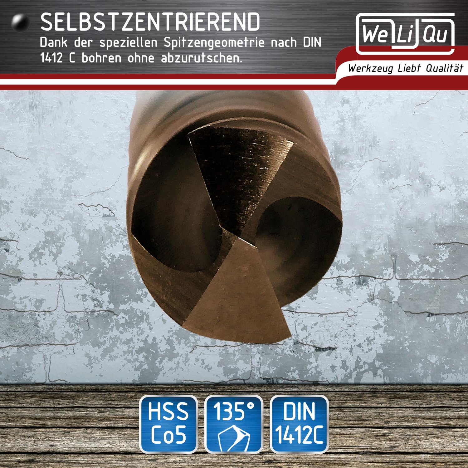 WELIQU 5 Stück HSS-E Kobalt-Spiralbohrer Ø 11,5 mm