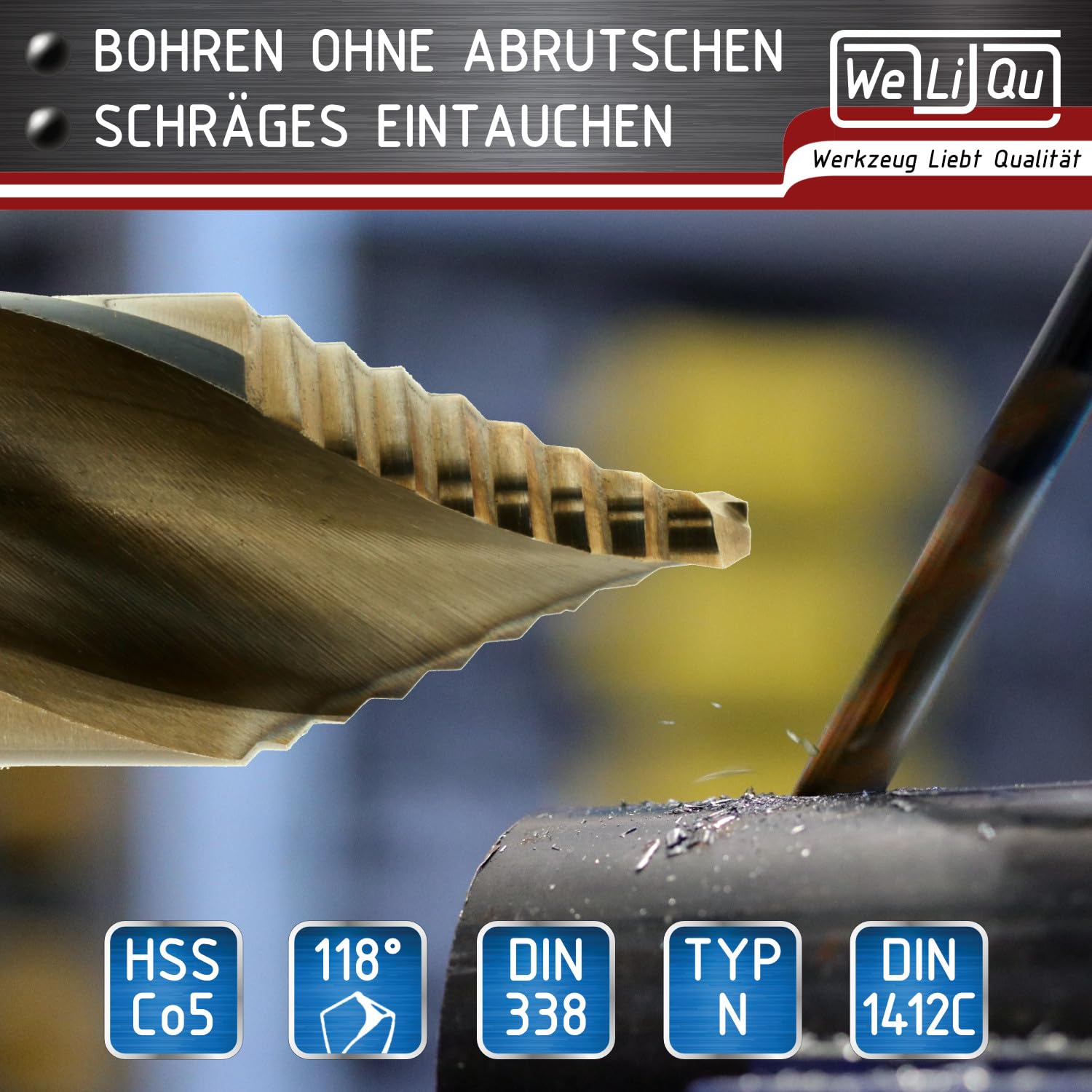 WELIQU 10 Stück HSS-E Kobalt Step Point Spiralbohrer Ø 3,3 mm