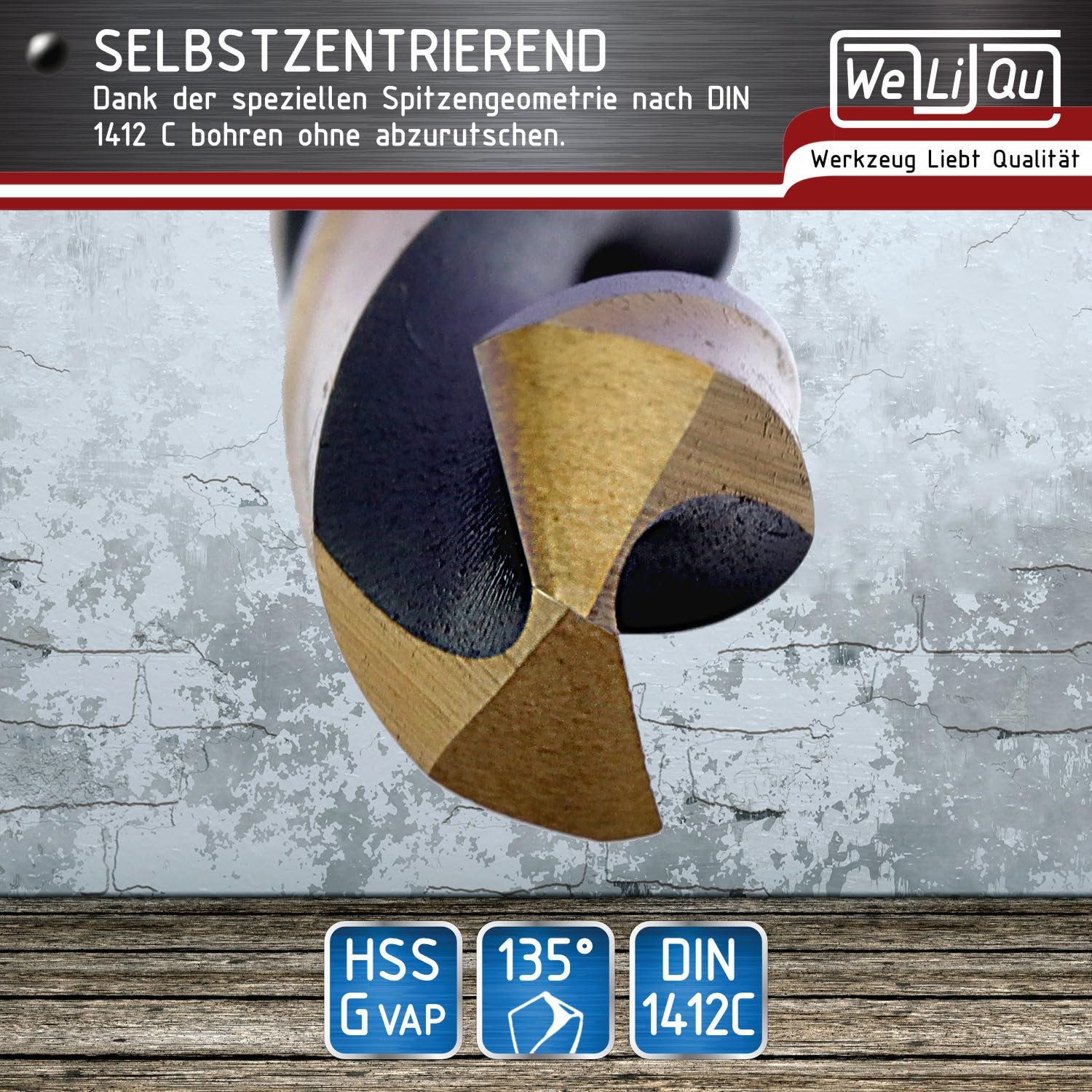 WELIQU Metallbohrer-Set HSS-G+ Vaporisiert, 19-teilig, 1-10mm