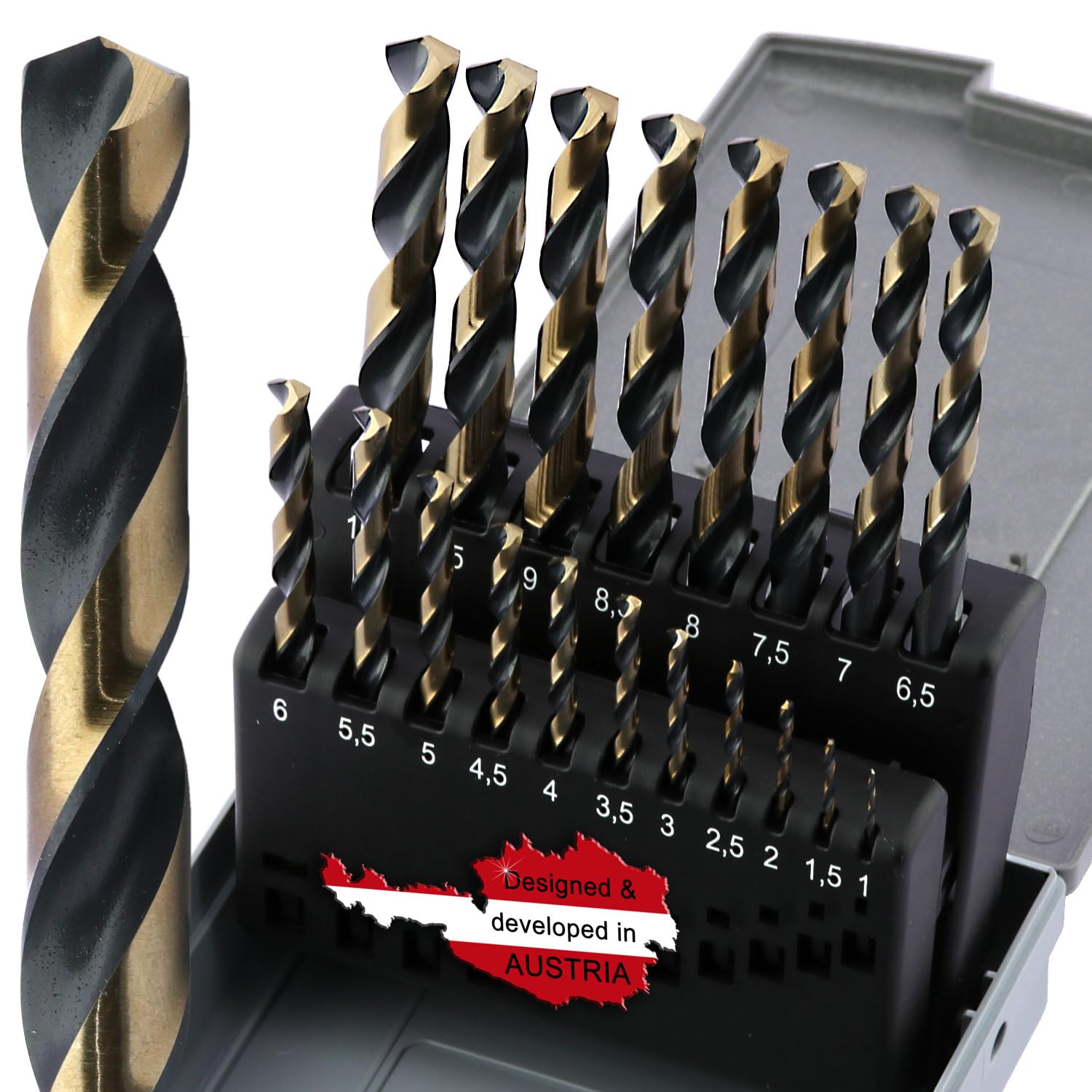 WELIQU Metallbohrer-Set HSS-G+ Vaporisiert, 19-teilig, 1-10mm