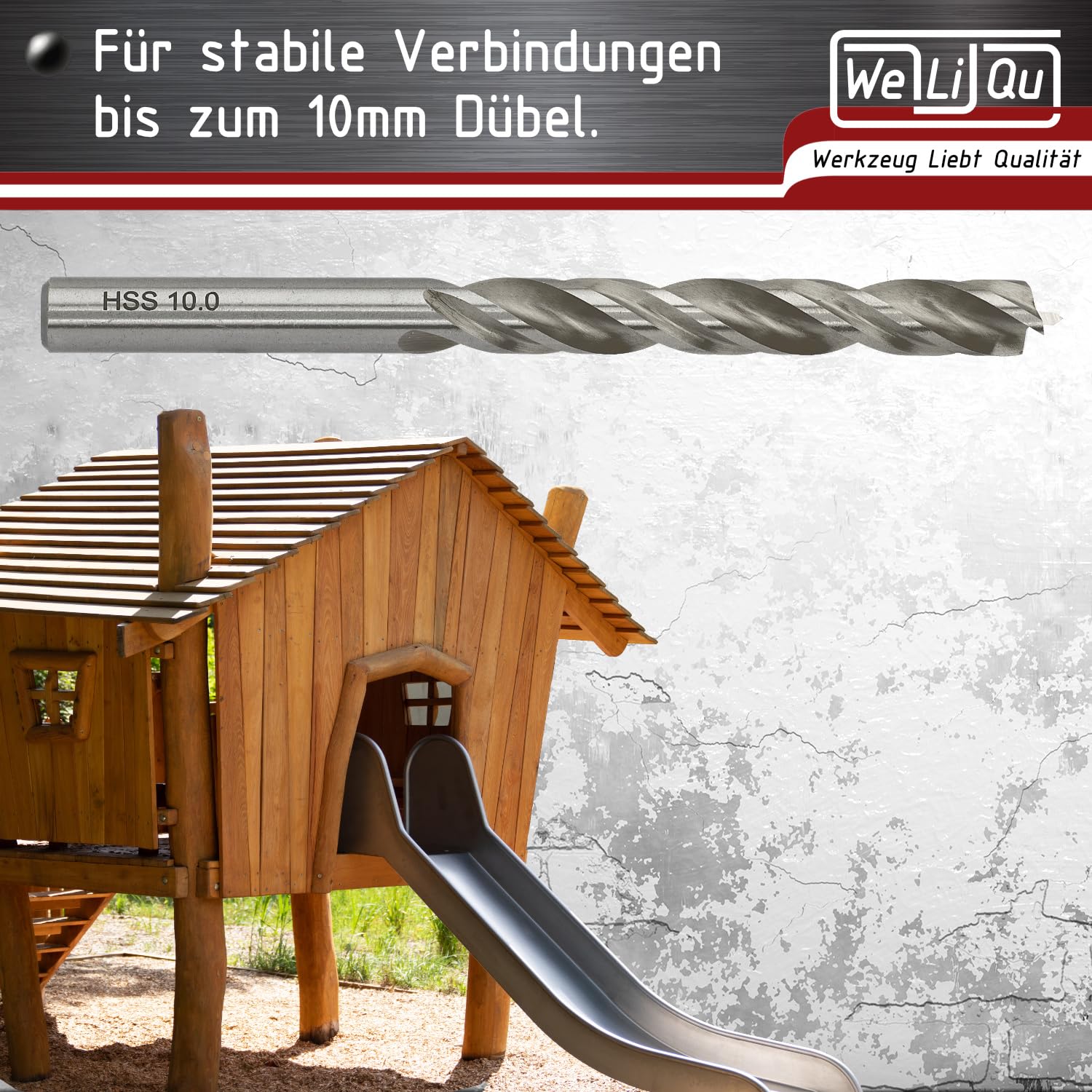 WELIQU 8-tlg. HSS-G Holzbohrer-Set 3-10 mm