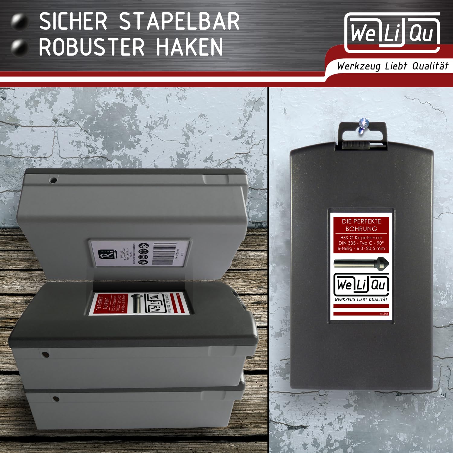 WELIQU Kegelsenker 90° Ø 6,3-20,5 mm aus HSS-G Stahl