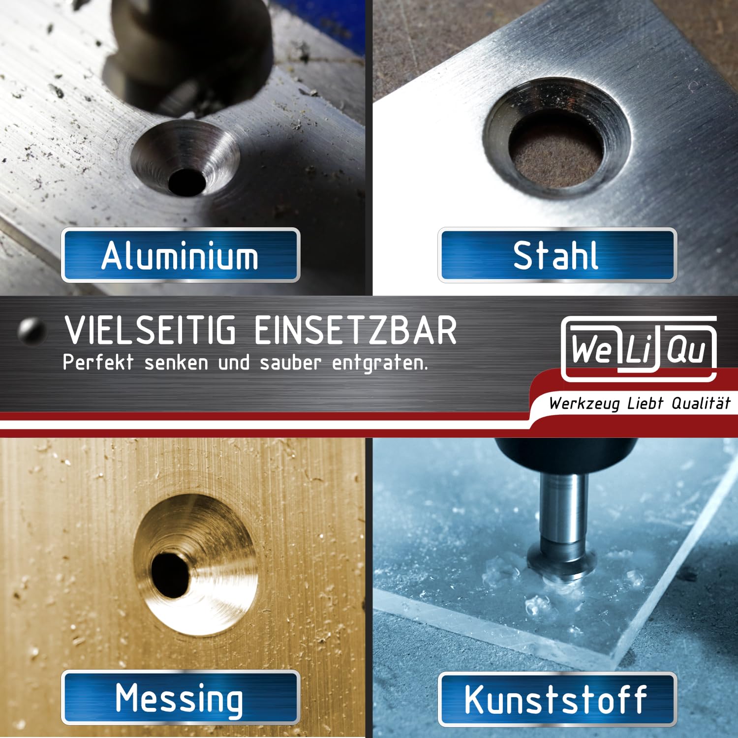WELIQU Kegelsenker 90° Ø 6,3-20,5 mm aus HSS-G Stahl